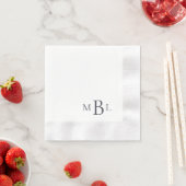 Serviette En Papier Simplement Élégant Monogramme Eggplant Cocktail Co (En situation)