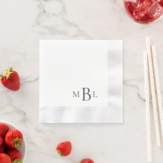 Serviette En Papier Simplement Élégant Monogramme Eggplant Cocktail Co (En situation)