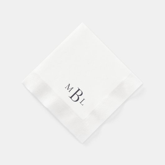 Serviette En Papier Simplement Élégant Monogramme Eggplant Cocktail Co (Coin)