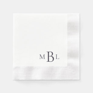 Serviette En Papier Simplement Élégant Monogramme Eggplant Cocktail Co