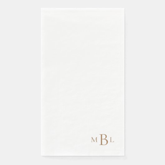 Serviette En Papier Simplement Élégant Monogramme Or Ii (Devant)