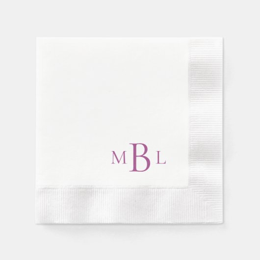 Serviette En Papier Simplement Élégant Monogramme Vin Cocktail Coin (Devant)