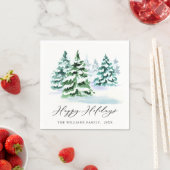 Serviette En Papier Simplement Élégant Pine Tree Noël (En situation)