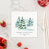 Serviette En Papier Simplement Élégant Pine Tree Noël (En situation)