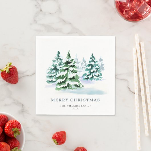 Serviette En Papier Simplement Élégant Pine Tree Noël (En situation)