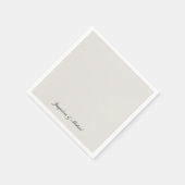 Serviette En Papier Simplement Élégant Script Crème Mariage Cocktail (Coin)