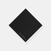 Serviette En Papier Simplement Elegant Script Names Black Mariage Cock (Coin)
