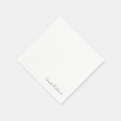 Serviette En Papier Simplement Élégant Script Noms Mariage blanc Cockt (Coin)