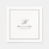 Serviette En Papier Simplement Élégantes Serviettes de Mariage à Monog (Devant)