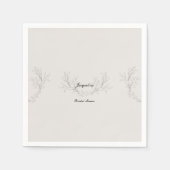 Serviette En Papier Simplement Script Fête des mariées Crème Élégant C (Devant)