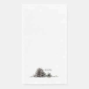 Serviette En Papier Simples Bénédictions de cônes de pin aquarelle