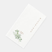 Serviette En Papier Simples Bénédictions Monogramme Feuillage (Coin)