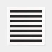 Serviette En Papier Simples rayures noir et blanc | (Devant)