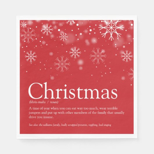 Serviette En Papier Simples vacances de Noël Définition drôle (Devant)