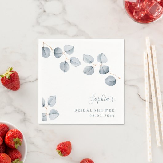 Serviette En Papier Simplicité de l'eucalyptus | Mariage ou Fête des m (En situation)