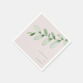 Serviette En Papier Simplicité Foliage Blush Cocktail Mariage (Coin)