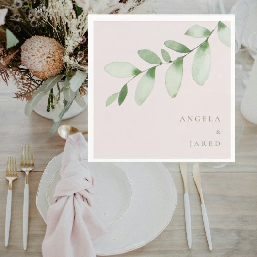 Serviette En Papier Simplicité Foliage Blush Cocktail Mariage