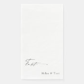 Serviette En Papier Simplicité Moderne Blanc À Dernier Mariage (Devant)