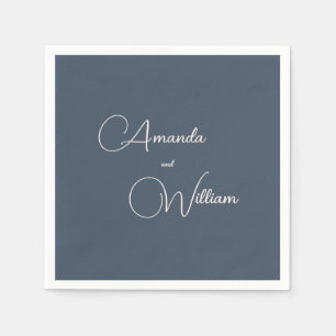 Serviette En Papier Simplicité moderne Mariage bleu marine