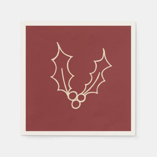 Serviette En Papier Simply Christmas Collection - Holly (Devant)