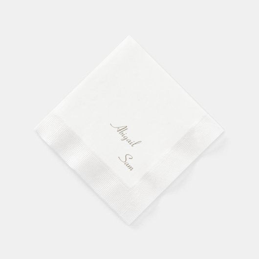 Serviette En Papier Simply Gold Text Mariage élégant Cocktail moulé (Coin)