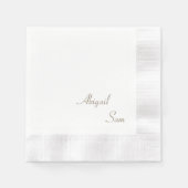 Serviette En Papier Simply Gold Text Mariage élégant Cocktail moulé (Devant)