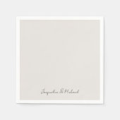 Serviette En Papier Simply Modern Script Cream Mariage Cocktail (Devant)