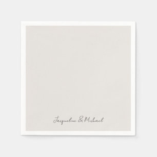 Serviette En Papier Simply Modern Script Cream Mariage Cocktail