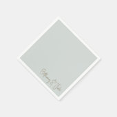 Serviette En Papier Simply Sage Gold Script Mariage Cocktail (Coin)