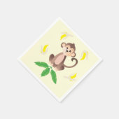 Serviette En Papier Singe Avec Bananes Peelées Tropical Jungle Animal (Coin)
