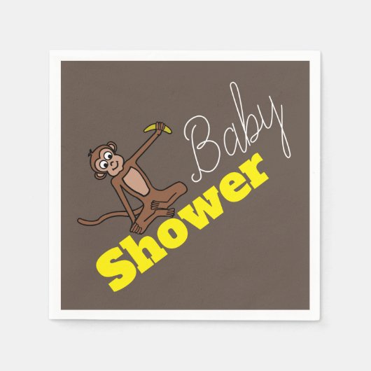 Serviette En Papier Singe, Baby shower (Devant)