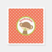 Serviette En Papier Singe bébé Brown avec Pacifier NomNomNom (Devant)