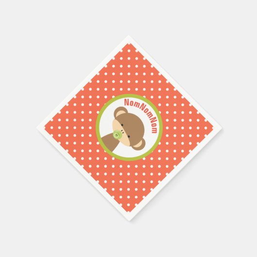 Serviette En Papier Singe bébé Brown avec Pacifier NomNomNom (Coin)