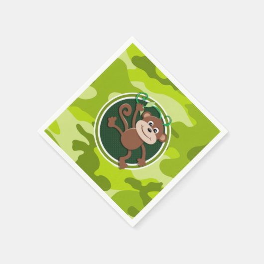 Serviette En Papier Singe ; camo vert vif, camouflage (Coin)