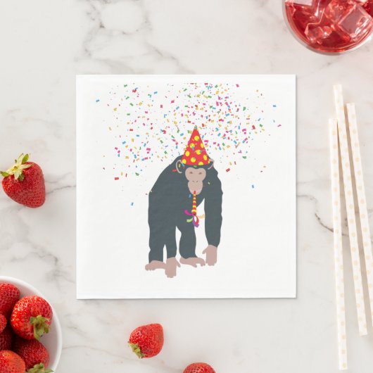 Serviette En Papier Singe Chimpanzé Fête Animaux Fête Fête (En situation)