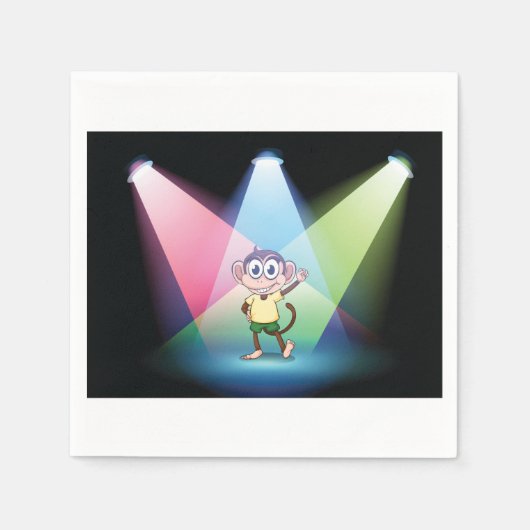 Serviette En Papier Singe Dans Les Points Clés Papier (Devant)