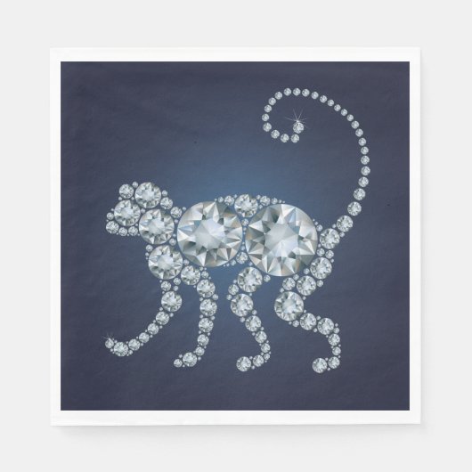 Serviette En Papier Singe diamant (Devant)