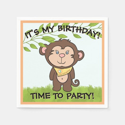 Serviette En Papier Singe mignon (Devant)