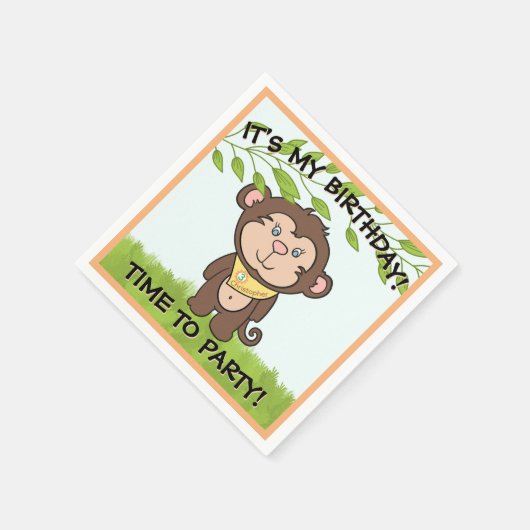 Serviette En Papier Singe mignon (Coin)