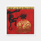 Serviette En Papier Singe mignon Chinois Année Zodiac Anniversaire Pap (Devant)
