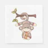 Serviette En Papier Singe Tenant Un Football (Devant)