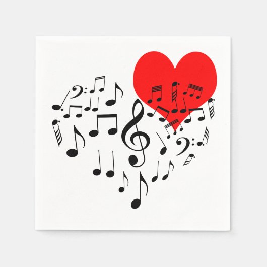 Serviette En Papier Singing Heart one of a-Kind (Devant)