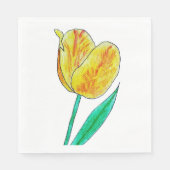 Serviette En Papier Single Yellow Tulip Red Highlights (Devant)