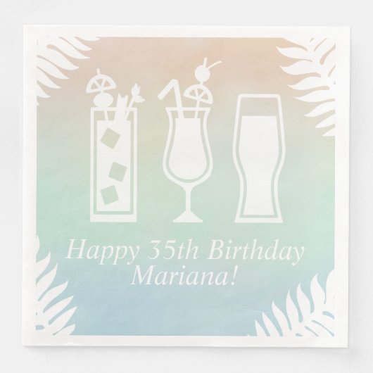 Serviette En Papier Sip and Dip Pool Party Anniversaire (Devant)