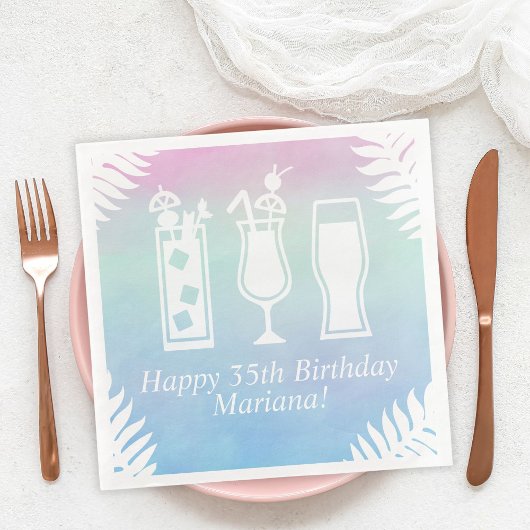 Serviette En Papier Sip and Dip Pool Party Anniversaire