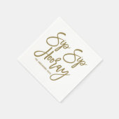 Serviette En Papier Sip Gold Hooray main Lettré (Coin)