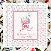 Serviette En Papier Sip Happens Mahjong Rose Boire Carreaux d'aquarell