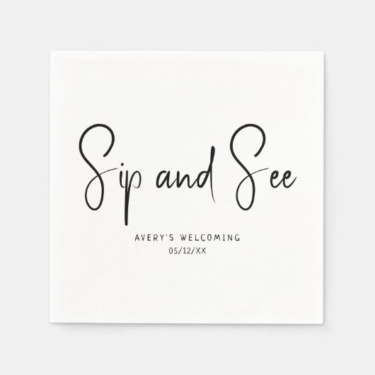 Serviette En Papier Sip Neutre Simple Et Moderne Et Voir Les Serviette (Devant)