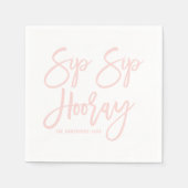 Serviette En Papier Sip rose vif Hooray main Lettré (Devant)
