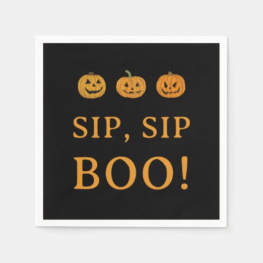 Serviette En Papier Sip Sip Boo Halloween Party | Pumpkins & Booze (Devant)